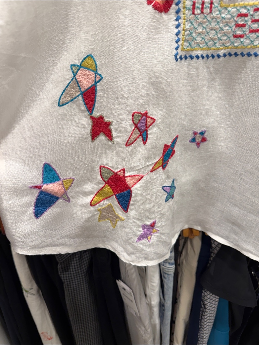 RARE Johnny Was Nandi White Linen Embroidered Tunic Blouse SIZE L - Picture 3 of 8
